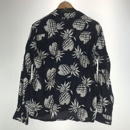 【中古品】【メンズ】 DUKE KAHANAMOKU デューク・カハナモク COTTON HAWAIIAN LS SHIRT コットン ハワイアン 長袖シャツ NAVY.PINEAPPLE 145-261013-io-12-fuzh サイズ：M カラー：ネイビー 万代Net店