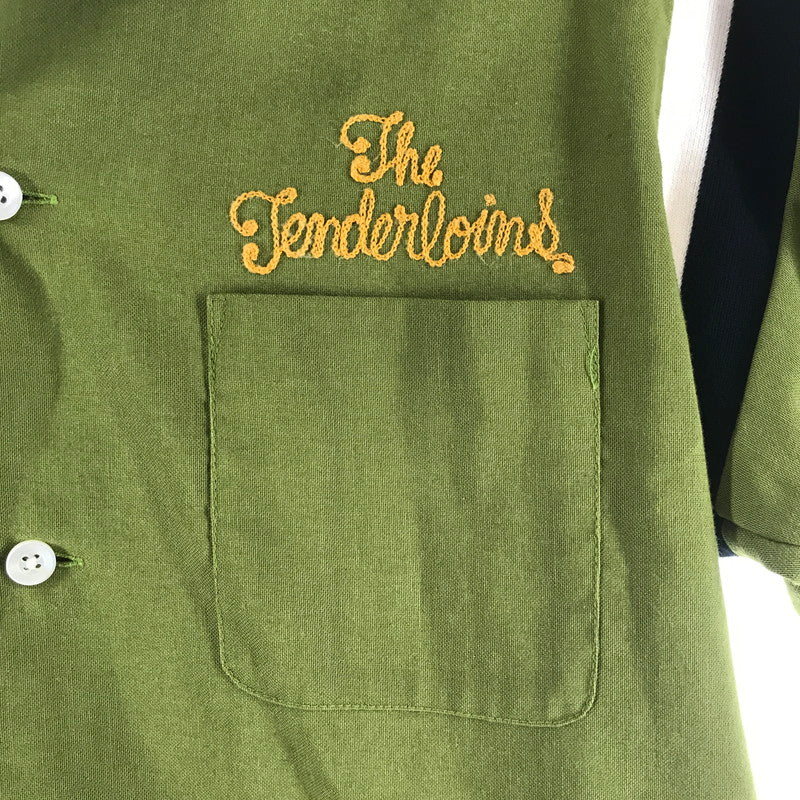 【中古品】【メンズ】 TENDERLOIN テンダーロイン WORK SS SHIRT ワークシャツ 半袖シャツ OLIVE チェーンステッチ 142-261013-io-09-fuzh サイズ：S カラー：オリーブ 万代Net店