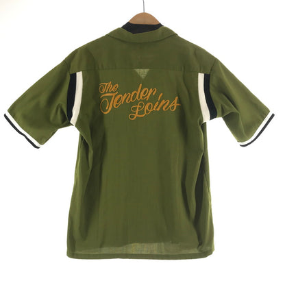 【中古品】【メンズ】 TENDERLOIN テンダーロイン WORK SS SHIRT ワークシャツ 半袖シャツ OLIVE チェーンステッチ 142-261013-io-09-fuzh サイズ：S カラー：オリーブ 万代Net店