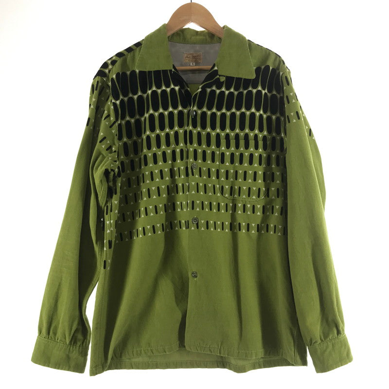 【中古品】【メンズ】 STYLE EYES CORDUROY SHIRT スタイルアイズ 東洋エンタープライズ コーデュロイシャツ GREEN 黒ドット ポケット 145-261013-io-10-fuzh サイズ：L カラー：グリーン 万代Net店