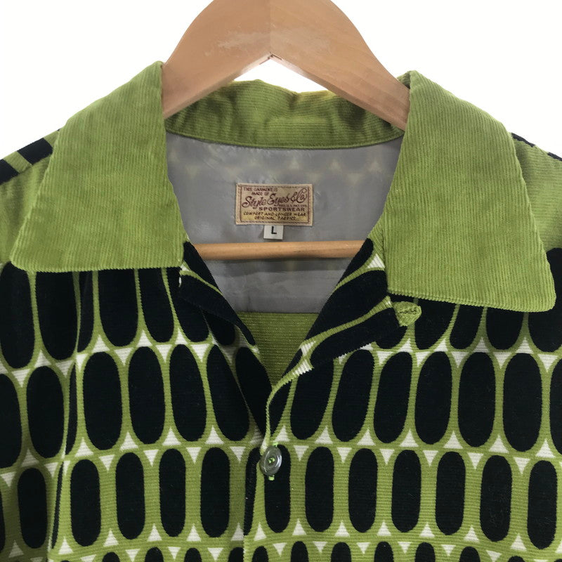 【中古品】【メンズ】 STYLE EYES CORDUROY SHIRT スタイルアイズ 東洋エンタープライズ コーデュロイシャツ GREEN 黒ドット ポケット 145-261013-io-10-fuzh サイズ：L カラー：グリーン 万代Net店