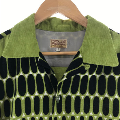 【中古品】【メンズ】 STYLE EYES CORDUROY SHIRT スタイルアイズ 東洋エンタープライズ コーデュロイシャツ GREEN 黒ドット ポケット 145-261013-io-10-fuzh サイズ：L カラー：グリーン 万代Net店