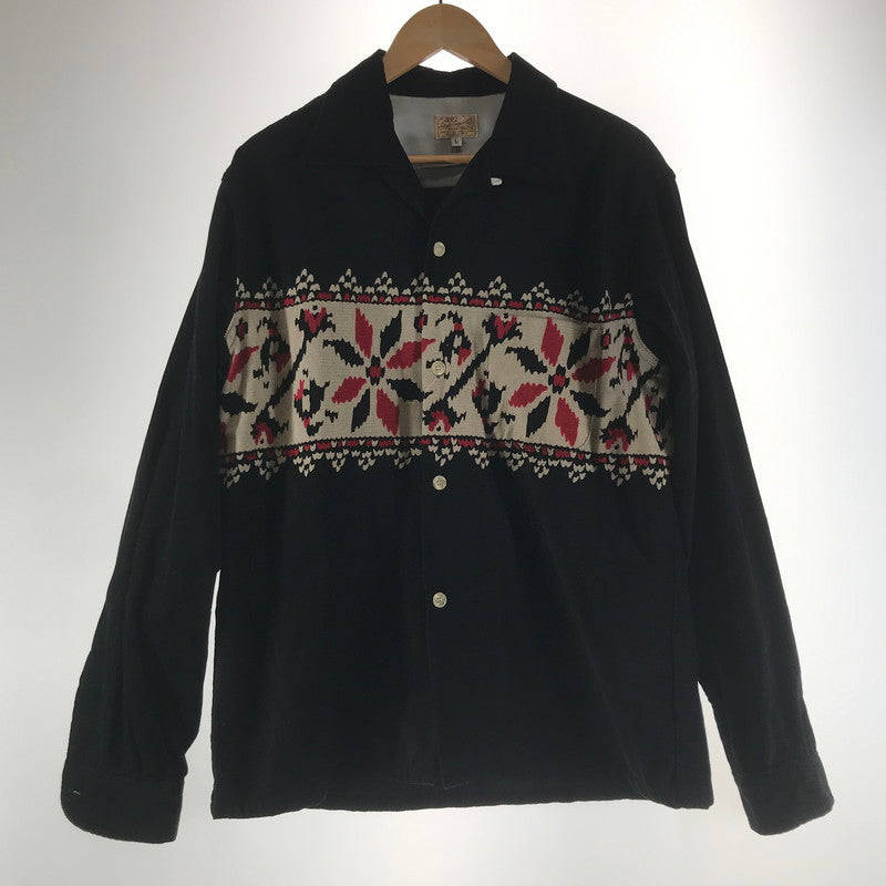 【中古品】【メンズ】 STYLE EYES CORDUROY SHIRT スタイルアイズ 東洋エンタープライズ コーデュロイシャツ BLACK.雪柄 145-261013-io-11-fuzh サイズ：L カラー：ブラック 万代Net店