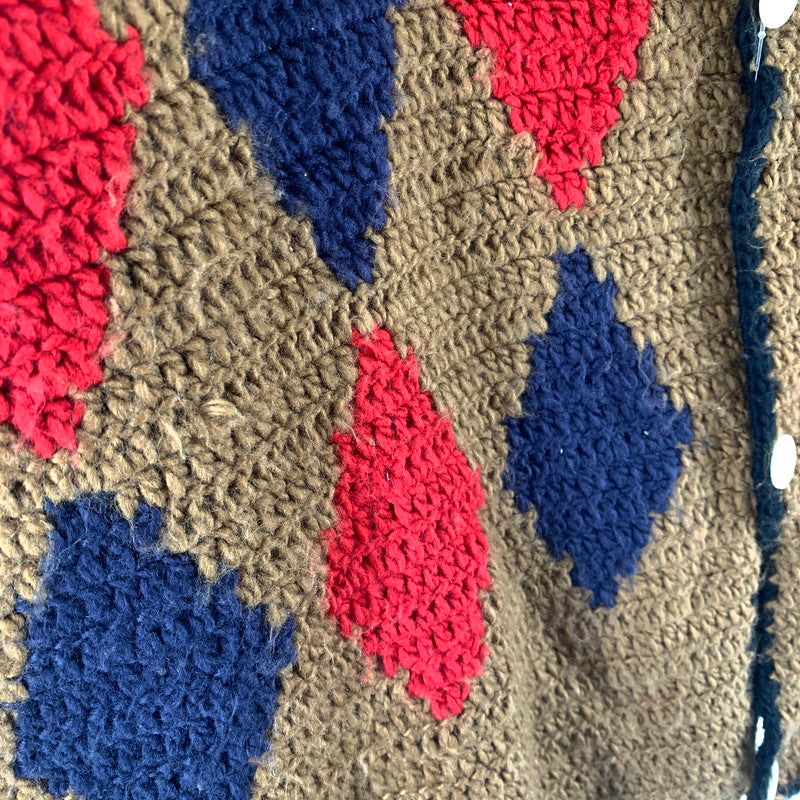 【中古品】【メンズ】 HUMAN MADE ヒューマンメード CPFM RODEO CROCHET KNIT CARDIGAN ダイヤ柄 ニット カーディガン トップス 長袖 古着 142-261012-mh-11-fuzh サイズ：3 カラー：ブラウン 万代Net店