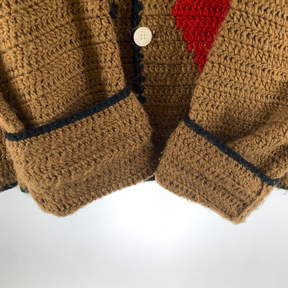 【中古品】【メンズ】 HUMAN MADE ヒューマンメード CPFM RODEO CROCHET KNIT CARDIGAN ダイヤ柄 ニット カーディガン トップス 長袖 古着 142-261012-mh-11-fuzh サイズ：3 カラー：ブラウン 万代Net店