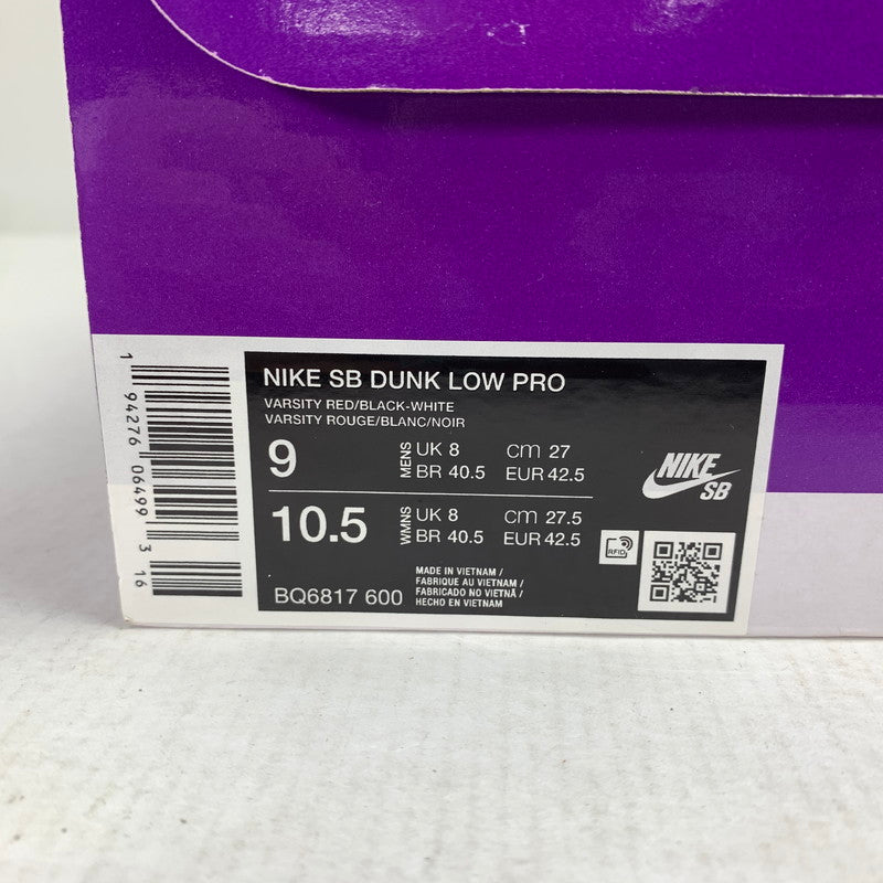 【中古品】【メンズ】 NIKE SB ナイキエスビー BQ6817-600 DUNK LOW PRO ”J-PACK CHICAGO VARSITY RED AND WHITE" ダンク ロウ スニーカー 靴 160-261014-mh-08-fuzh サイズ：27cm カラー：レッド・ブラック・ホワイト 万代Net店