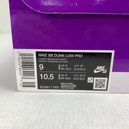 【中古品】【メンズ】 NIKE SB ナイキエスビー BQ6817-600 DUNK LOW PRO ”J-PACK CHICAGO VARSITY RED AND WHITE" ダンク ロウ スニーカー 靴 160-261014-mh-08-fuzh サイズ：27cm カラー：レッド・ブラック・ホワイト 万代Net店