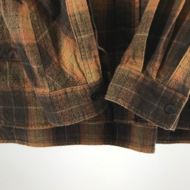【中古品】【メンズ】 NANGA ナンガ NW2441-1h200 FADE PLAID CAMP SHIRT 長袖シャツ カラーBROWN チェック柄 SIZE:M 144-261015-ky-18-fuzh 万代Net店