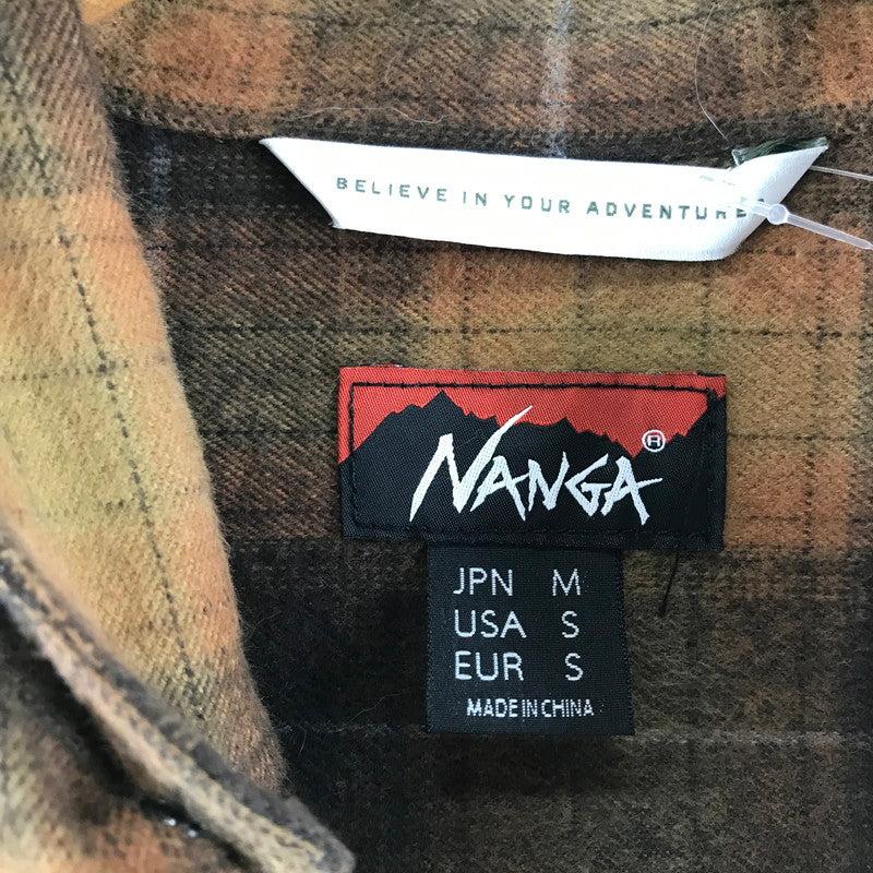 【中古品】【メンズ】 NANGA ナンガ NW2441-1h200 FADE PLAID CAMP SHIRT 長袖シャツ カラーBROWN チェック柄 SIZE:M 144-261015-ky-18-fuzh 万代Net店