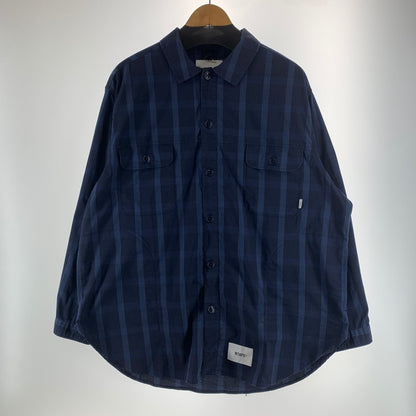 【中古品】【メンズ】 WTAPS ダブルタップス 211GWDT-SHM01 21SS WCPO LS RIPSTOP COOL MAX ダブルシーピーオー ロングスリーブ シャツ クールマックス トップス 長袖 古着 142-261012-mh-13-fuzh サイズ：02 カラー：ネイビー・チェック 万代Net店