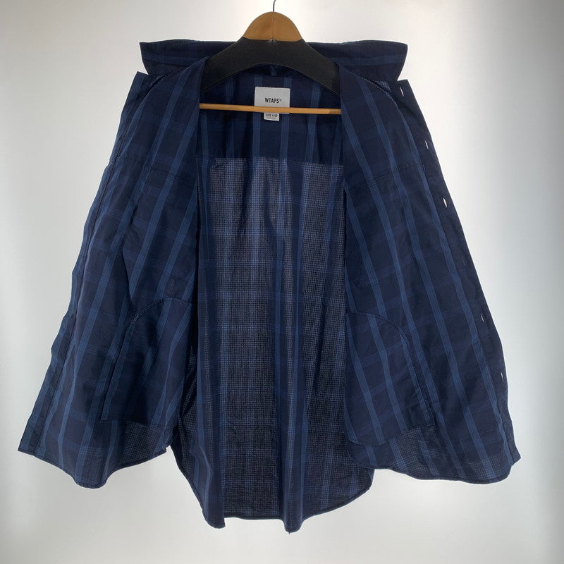 【中古品】【メンズ】 WTAPS ダブルタップス 211GWDT-SHM01 21SS WCPO LS RIPSTOP COOL MAX ダブルシーピーオー ロングスリーブ シャツ クールマックス トップス 長袖 古着 142-261012-mh-13-fuzh サイズ：02 カラー：ネイビー・チェック 万代Net店