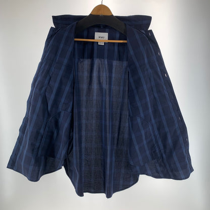 【中古品】【メンズ】 WTAPS ダブルタップス 211GWDT-SHM01 21SS WCPO LS RIPSTOP COOL MAX ダブルシーピーオー ロングスリーブ シャツ クールマックス トップス 長袖 古着 142-261012-mh-13-fuzh サイズ：02 カラー：ネイビー・チェック 万代Net店