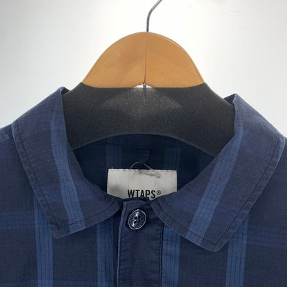 【中古品】【メンズ】 WTAPS ダブルタップス 211GWDT-SHM01 21SS WCPO LS RIPSTOP COOL MAX ダブルシーピーオー ロングスリーブ シャツ クールマックス トップス 長袖 古着 142-261012-mh-13-fuzh サイズ：02 カラー：ネイビー・チェック 万代Net店