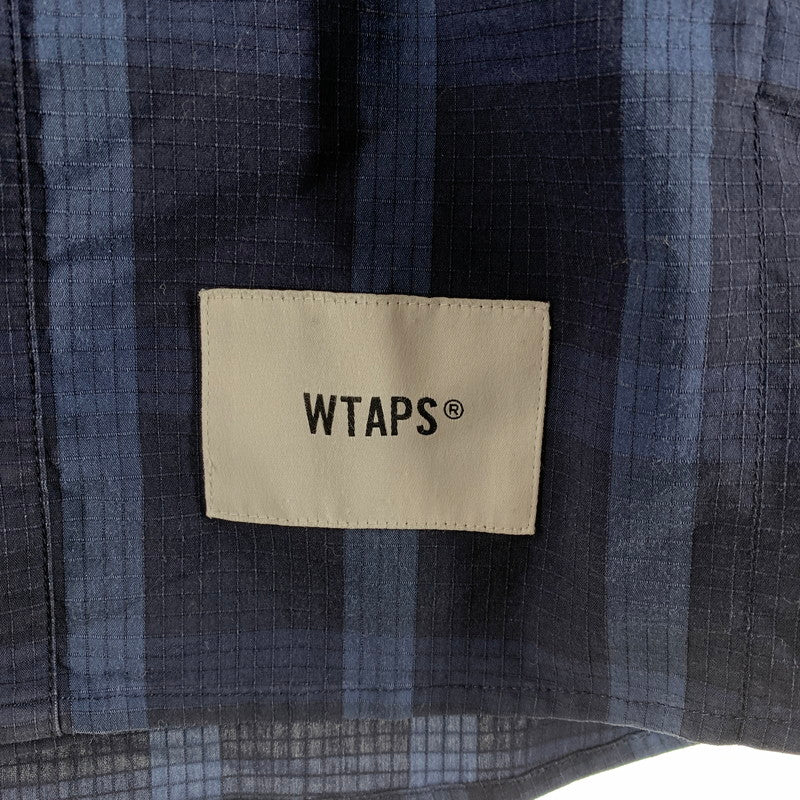 【中古品】【メンズ】 WTAPS ダブルタップス 211GWDT-SHM01 21SS WCPO LS RIPSTOP COOL MAX ダブルシーピーオー ロングスリーブ シャツ クールマックス トップス 長袖 古着 142-261012-mh-13-fuzh サイズ：02 カラー：ネイビー・チェック 万代Net店