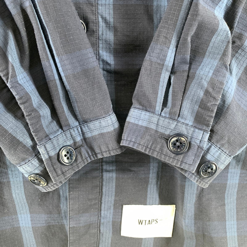 【中古品】【メンズ】 WTAPS ダブルタップス 211GWDT-SHM01 21SS WCPO LS RIPSTOP COOL MAX ダブルシーピーオー ロングスリーブ シャツ クールマックス トップス 長袖 古着 142-261012-mh-13-fuzh サイズ：02 カラー：ネイビー・チェック 万代Net店