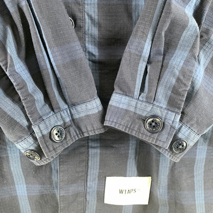 【中古品】【メンズ】 WTAPS ダブルタップス 211GWDT-SHM01 21SS WCPO LS RIPSTOP COOL MAX ダブルシーピーオー ロングスリーブ シャツ クールマックス トップス 長袖 古着 142-261012-mh-13-fuzh サイズ：02 カラー：ネイビー・チェック 万代Net店