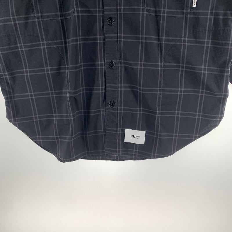 【中古品】【メンズ】 WTAPS ダブルタップス 211GWDT-SHM01 21SS WCPO LS RIPSTOP COOL MAX ダブルシーピーオー ロングスリーブ シャツ クールマックス トップス 長袖 古着 142-261012-mh-14-fuzh サイズ：02 カラー：ブラック・チェック 万代Net店