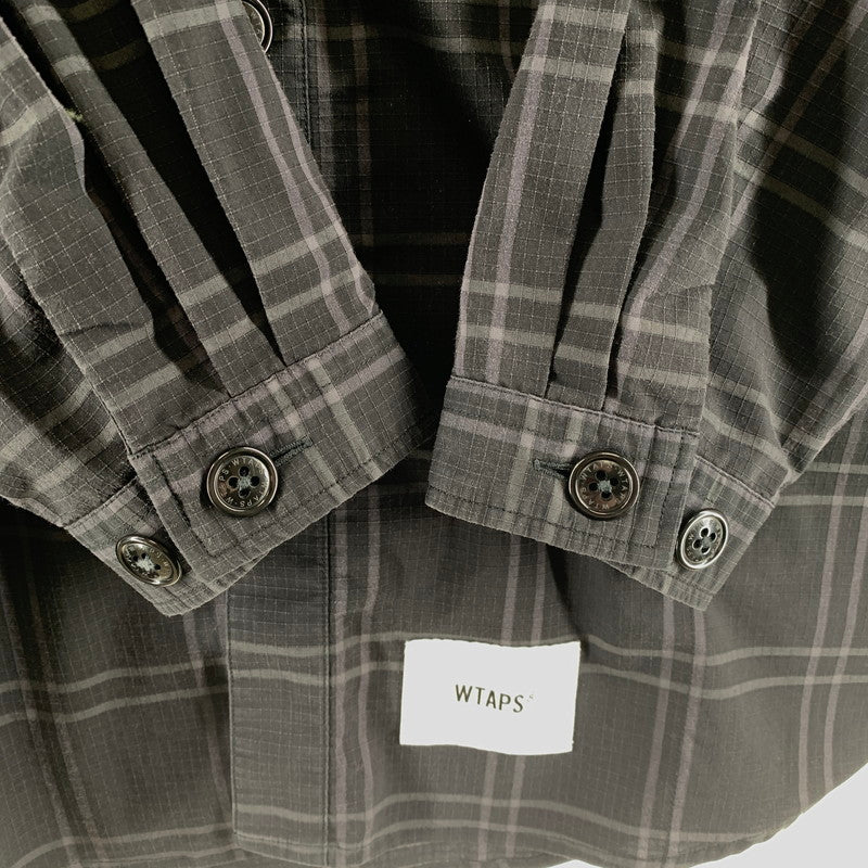 【中古品】【メンズ】 WTAPS ダブルタップス 211GWDT-SHM01 21SS WCPO LS RIPSTOP COOL MAX ダブルシーピーオー ロングスリーブ シャツ クールマックス トップス 長袖 古着 142-261012-mh-14-fuzh サイズ：02 カラー：ブラック・チェック 万代Net店