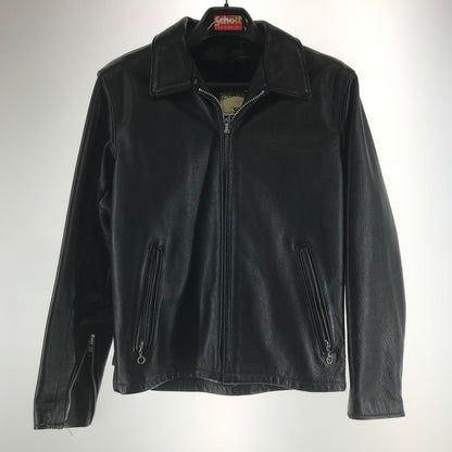 【中古品】【メンズ】 SCHOTT ショット 652H SINGLE RIDERS JACKET シングル ライダースジャケット BLACK USA製 ハンガー・ライナー付属 ※色抜け・汚れ・使用感あり 145-261013-io-07-fuzh サイズ：38 カラー：ブラック 万代Net店