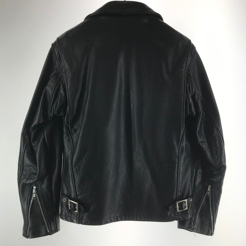 【中古品】【メンズ】 SCHOTT ショット 652H SINGLE RIDERS JACKET シングル ライダースジャケット BLACK USA製 ハンガー・ライナー付属 ※色抜け・汚れ・使用感あり 145-261013-io-07-fuzh サイズ：38 カラー：ブラック 万代Net店
