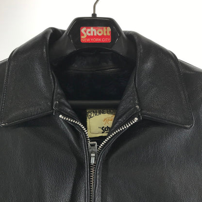 【中古品】【メンズ】 SCHOTT ショット 652H SINGLE RIDERS JACKET シングル ライダースジャケット BLACK USA製 ハンガー・ライナー付属 ※色抜け・汚れ・使用感あり 145-261013-io-07-fuzh サイズ：38 カラー：ブラック 万代Net店