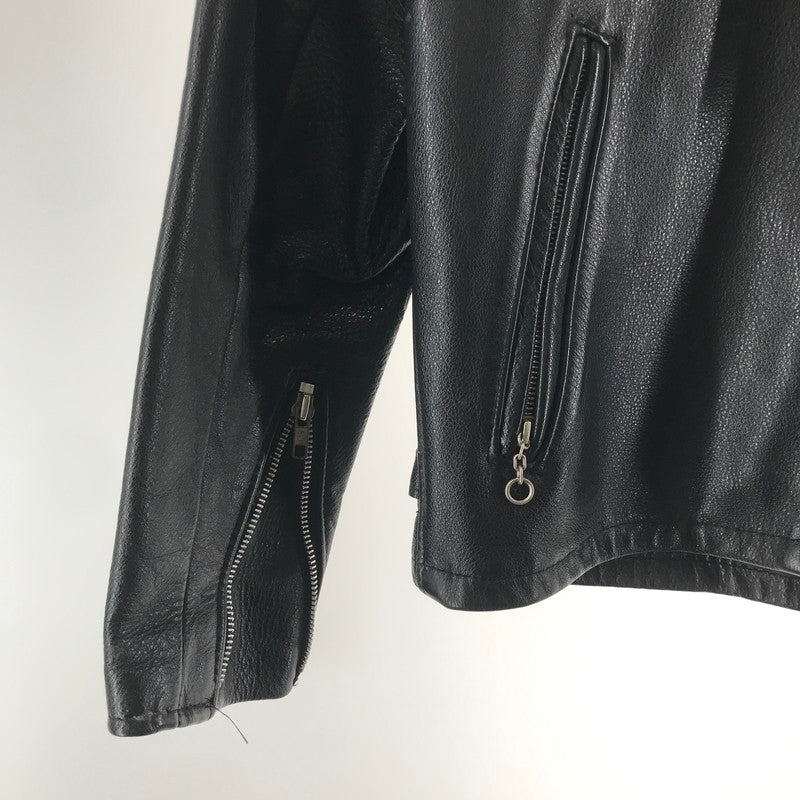 【中古品】【メンズ】 SCHOTT ショット 652H SINGLE RIDERS JACKET シングル ライダースジャケット BLACK USA製 ハンガー・ライナー付属 ※色抜け・汚れ・使用感あり 145-261013-io-07-fuzh サイズ：38 カラー：ブラック 万代Net店
