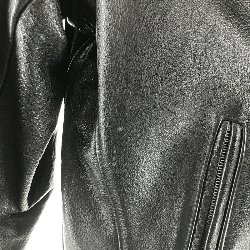 【中古品】【メンズ】 SCHOTT ショット 652H SINGLE RIDERS JACKET シングル ライダースジャケット BLACK USA製 ハンガー・ライナー付属 ※色抜け・汚れ・使用感あり 145-261013-io-07-fuzh サイズ：38 カラー：ブラック 万代Net店