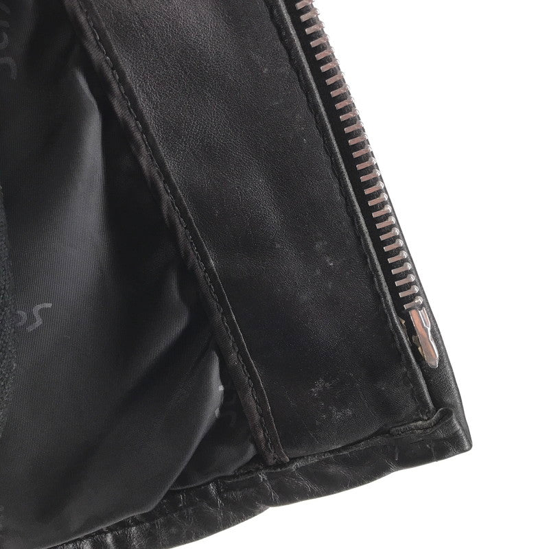 【中古品】【メンズ】 SCHOTT ショット 641 SINGLE RIDERS JACKET シングル ライダースジャケット BLACK USA製 ライナー・ハンガー付属 ※袖汚れ・毛玉・使用感あり 145-261013-io-08-fuzh サイズ：36 カラー：ブラック 万代Net店