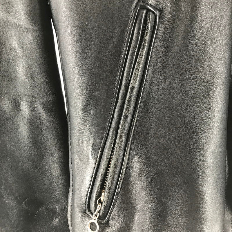 【中古品】【メンズ】 SCHOTT ショット 641 SINGLE RIDERS JACKET シングル ライダースジャケット BLACK USA製 ライナー・ハンガー付属 ※袖汚れ・毛玉・使用感あり 145-261013-io-08-fuzh サイズ：36 カラー：ブラック 万代Net店