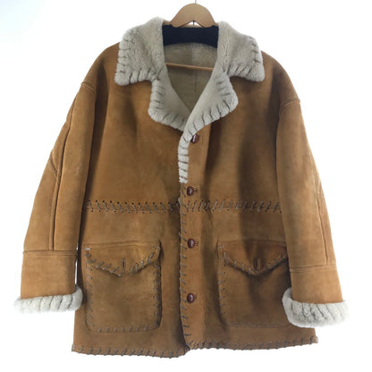 【中古品】【メンズ】 ムートンジャケット 上着 アウター CAMEL サイズ不明 VINTAGE ※使用感あり 145-261013-io-13-fuzh サイズ：不明 カラー：キャメル 万代Net店