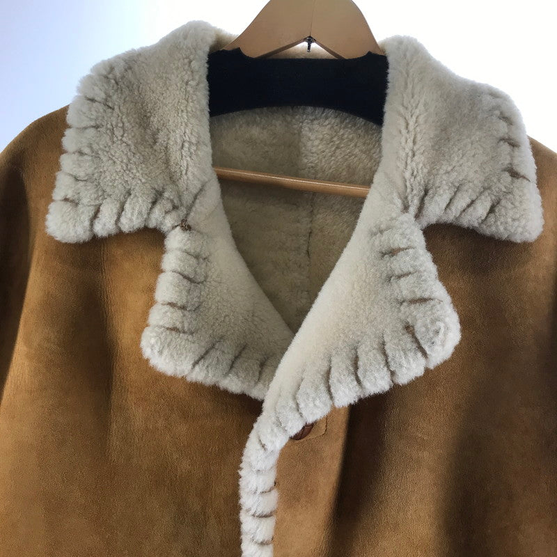 【中古品】【メンズ】 ムートンジャケット 上着 アウター CAMEL サイズ不明 VINTAGE ※使用感あり 145-261013-io-13-fuzh サイズ：不明 カラー：キャメル 万代Net店