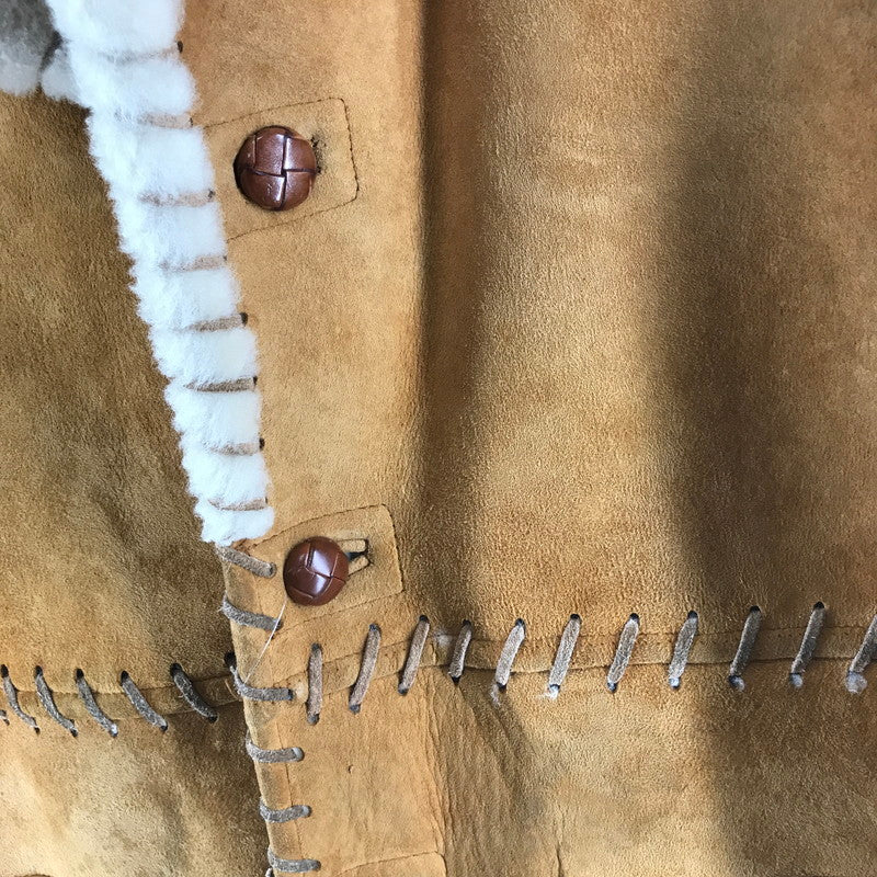 【中古品】【メンズ】 ムートンジャケット 上着 アウター CAMEL サイズ不明 VINTAGE ※使用感あり 145-261013-io-13-fuzh サイズ：不明 カラー：キャメル 万代Net店
