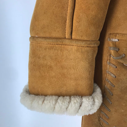【中古品】【メンズ】 ムートンジャケット 上着 アウター CAMEL サイズ不明 VINTAGE ※使用感あり 145-261013-io-13-fuzh サイズ：不明 カラー：キャメル 万代Net店