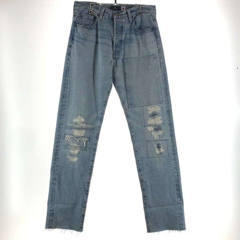 【中古品】【メンズ】 LEVI'S リーバイス BLUETAB 1980 501 DENIM PANTS デニムパンツ LIGHT BLUE ※裾カットあり 156-261013-io-15-fuzh サイズ：30×32 カラー：ライトブルー 万代Net店