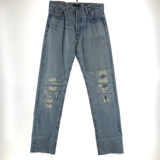 【中古品】【メンズ】 LEVI'S リーバイス BLUETAB 1980 501 DENIM PANTS デニムパンツ LIGHT BLUE ※裾カットあり 156-261013-io-15-fuzh サイズ：30×32 カラー：ライトブルー 万代Net店