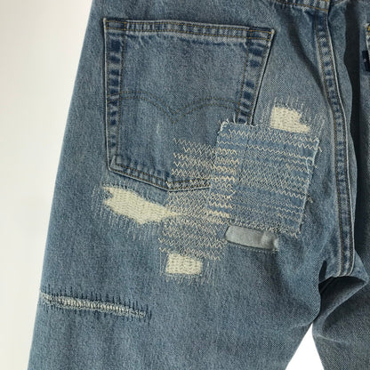 【中古品】【メンズ】 LEVI'S リーバイス BLUETAB 1980 501 DENIM PANTS デニムパンツ LIGHT BLUE ※裾カットあり 156-261013-io-15-fuzh サイズ：30×32 カラー：ライトブルー 万代Net店