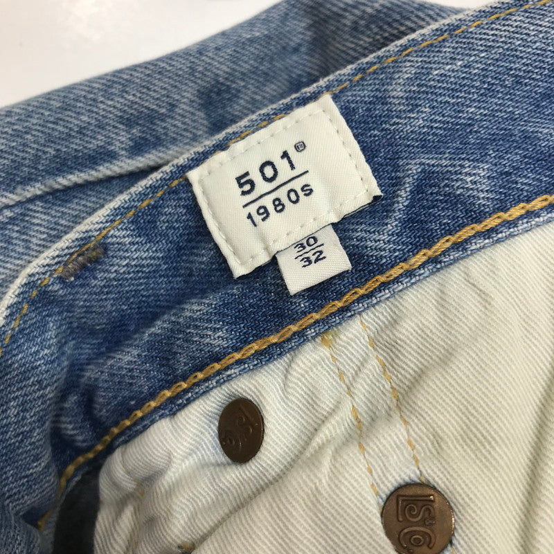 【中古品】【メンズ】 LEVI'S リーバイス BLUETAB 1980 501 DENIM PANTS デニムパンツ LIGHT BLUE ※裾カットあり 156-261013-io-15-fuzh サイズ：30×32 カラー：ライトブルー 万代Net店