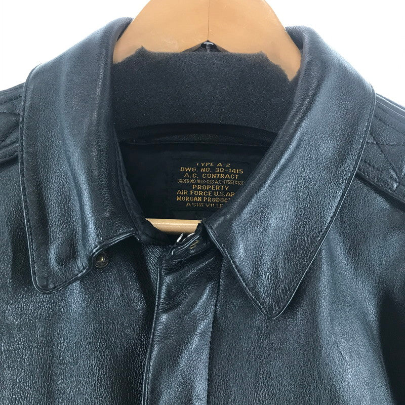【中古品】【メンズ】 MORGAN PRODUCTIONS モーガン・プロダクションズ A-2 フライトジャケット BLACK ※使用感あり 145-261013-io-06-fuzh サイズ：42 カラー：ブラック 万代Net店