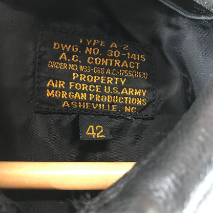 【中古品】【メンズ】 MORGAN PRODUCTIONS モーガン・プロダクションズ A-2 フライトジャケット BLACK ※使用感あり 145-261013-io-06-fuzh サイズ：42 カラー：ブラック 万代Net店