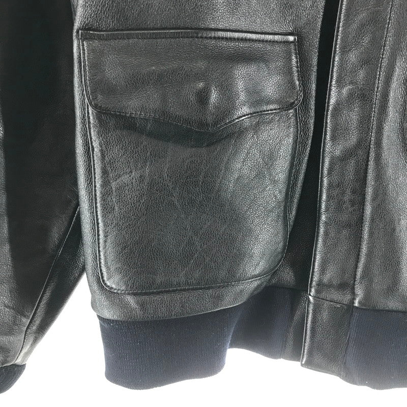 【中古品】【メンズ】 MORGAN PRODUCTIONS モーガン・プロダクションズ A-2 フライトジャケット BLACK ※使用感あり 145-261013-io-06-fuzh サイズ：42 カラー：ブラック 万代Net店