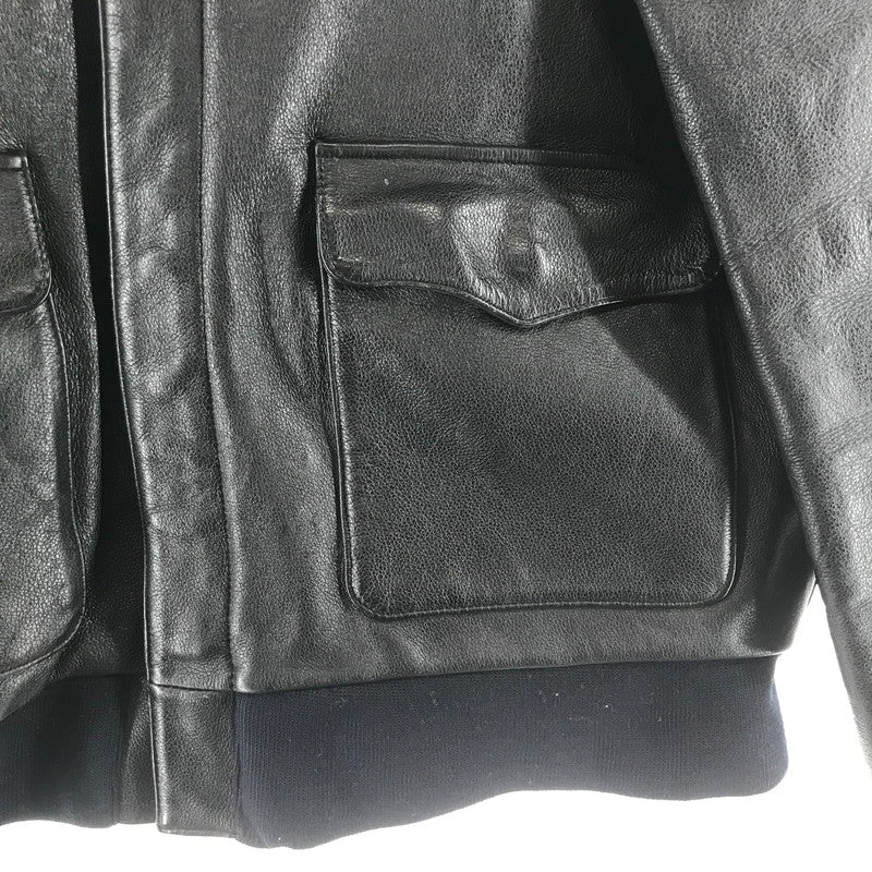 【中古品】【メンズ】 MORGAN PRODUCTIONS モーガン・プロダクションズ A-2 フライトジャケット BLACK ※使用感あり 145-261013-io-06-fuzh サイズ：42 カラー：ブラック 万代Net店