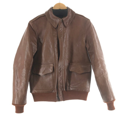 【中古品】【メンズ】 RAINBOW COUNTRY レインボーカントリー RCL-10056 A-2 FLIGHT JACKET フライトジャケット BROWN 下げ札付 ※毛玉・使用感あり 145-261013-io-05-fuzh サイズ：38 カラー：ブラウン 万代Net店
