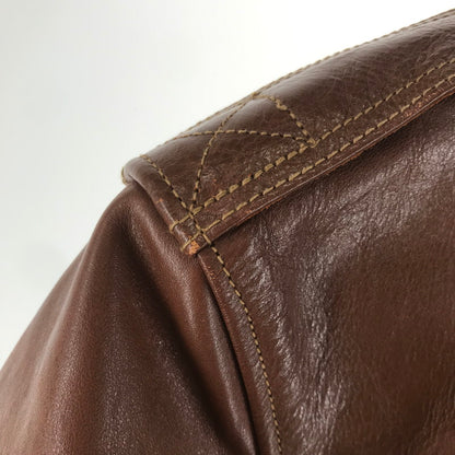 【中古品】【メンズ】 RAINBOW COUNTRY レインボーカントリー RCL-10056 A-2 FLIGHT JACKET フライトジャケット BROWN 下げ札付 ※毛玉・使用感あり 145-261013-io-05-fuzh サイズ：38 カラー：ブラウン 万代Net店