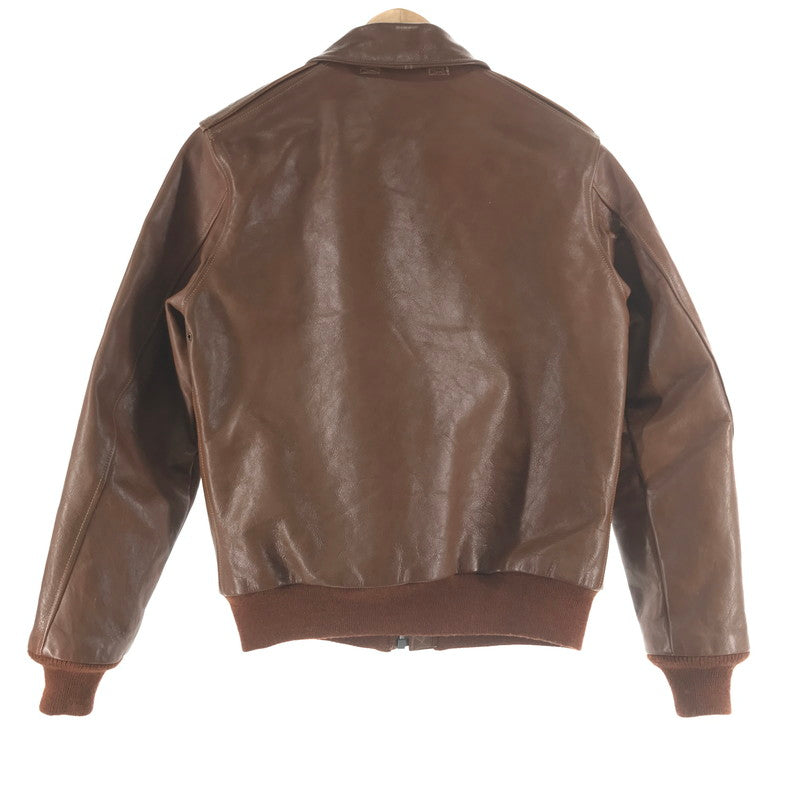 【中古品】【メンズ】 RAINBOW COUNTRY レインボーカントリー RCL-10056 A-2 FLIGHT JACKET フライトジャケット BROWN 下げ札付 ※毛玉・使用感あり 145-261013-io-05-fuzh サイズ：38 カラー：ブラウン 万代Net店