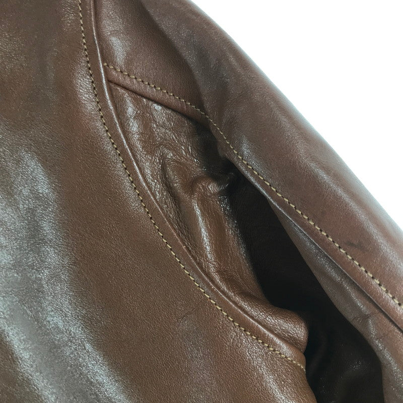 【中古品】【メンズ】 RAINBOW COUNTRY レインボーカントリー RCL-10056 A-2 FLIGHT JACKET フライトジャケット BROWN 下げ札付 ※毛玉・使用感あり 145-261013-io-05-fuzh サイズ：38 カラー：ブラウン 万代Net店
