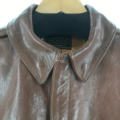【中古品】【メンズ】 RAINBOW COUNTRY レインボーカントリー RCL-10056 A-2 FLIGHT JACKET フライトジャケット BROWN 下げ札付 ※毛玉・使用感あり 145-261013-io-05-fuzh サイズ：38 カラー：ブラウン 万代Net店