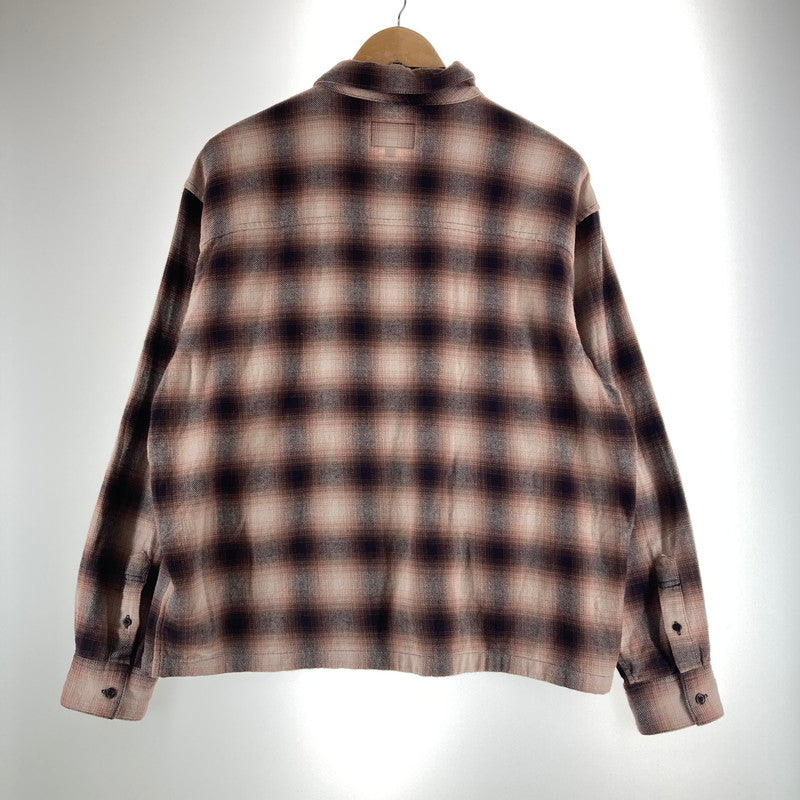 【中古品】【メンズ】 HUF ハフ DURANGO ZIP LS SHIRT 長袖シャツ カラーBROWN.オンブレチェック SIZE:L 142-261016-ky-07-fuzh 万代Net店