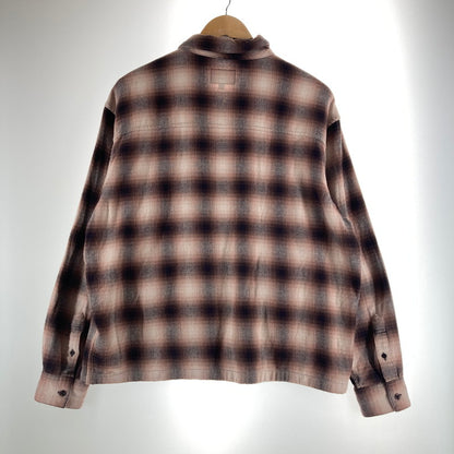 【中古品】【メンズ】 HUF ハフ DURANGO ZIP LS SHIRT 長袖シャツ カラーBROWN.オンブレチェック SIZE:L 142-261016-ky-07-fuzh 万代Net店