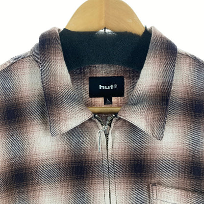 【中古品】【メンズ】 HUF ハフ DURANGO ZIP LS SHIRT 長袖シャツ カラーBROWN.オンブレチェック SIZE:L 142-261016-ky-07-fuzh 万代Net店