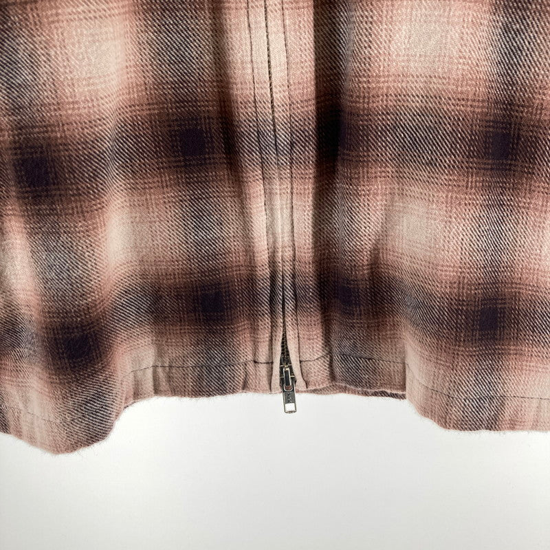 【中古品】【メンズ】 HUF ハフ DURANGO ZIP LS SHIRT 長袖シャツ カラーBROWN.オンブレチェック SIZE:L 142-261016-ky-07-fuzh 万代Net店